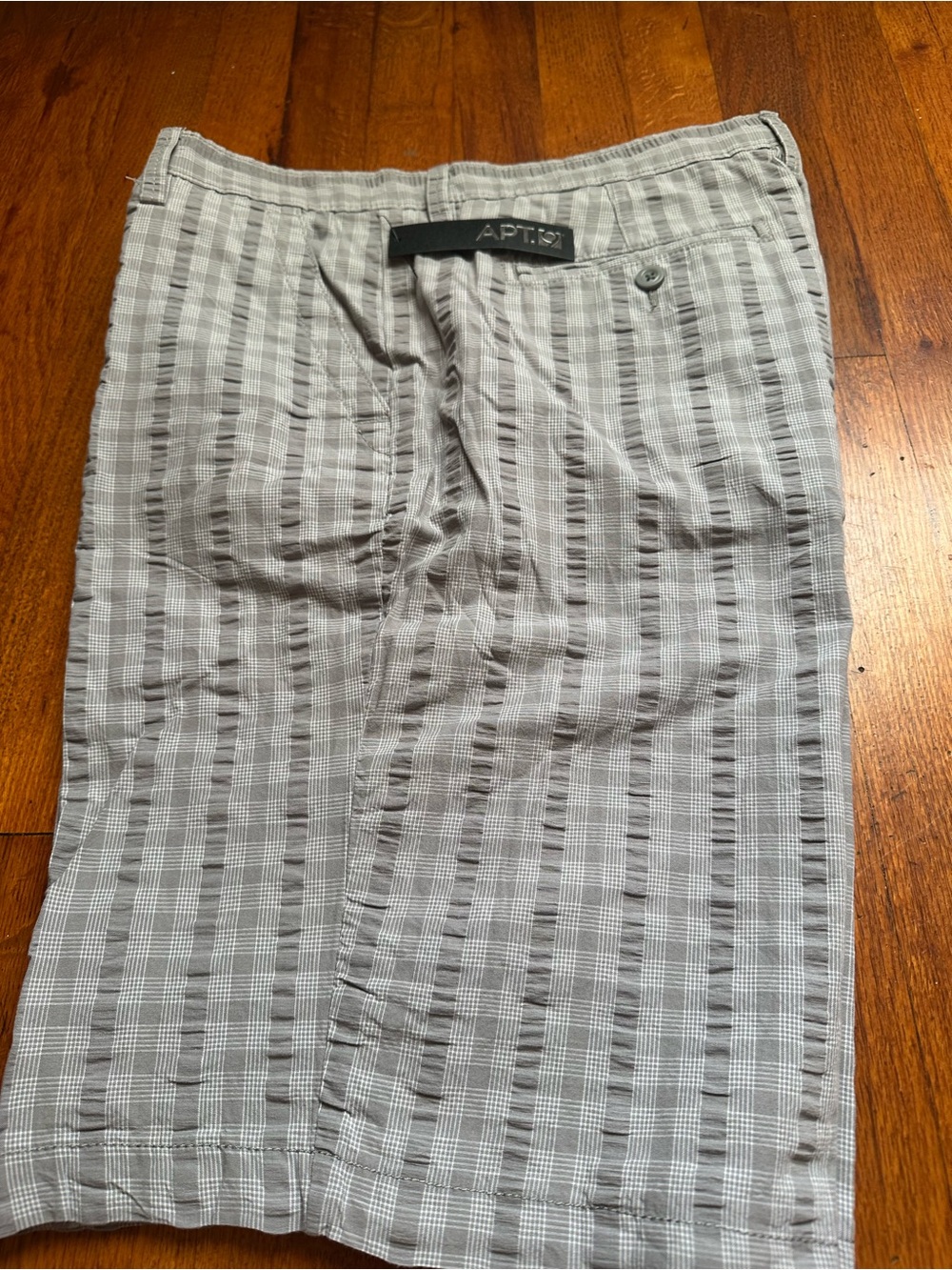 APT.9 Plaids Slub Texture Flat Front Men’ Shorts Gray size 36